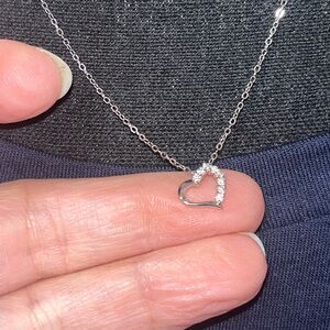 New Moissanite 0.12 Carat .925 Heart Necklace
